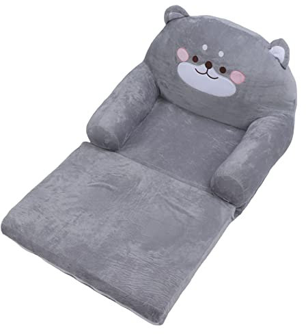 Pyhodi 2-in-1-Klappsofa für Kinder, Niedliches Graues Hundesofa, Breites Sofa Zum Umwandeln in Liege, Weiche Kindercouch, Ausklappbares Schlafsofa für Kinder, für Schlafzimmer, (2 Ebenen)