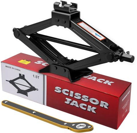 IMAYCC Wagenheber 1.5t, Hochwertiger Scherenwagenheber 1.5t mit Ratschengriff, Hohe Beanspruchung autoheber, Tragbarer Wagenheber für PKW, LKW, Limousinen, Vans, MPVs.