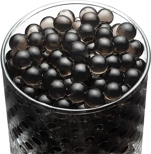 Daover 50.000 Stück Wasserperlen Schwarz, Deko Wasserperlen für Pflanzen in Vase, Gelkugeln Schwarz, Deko für Hochzeit Weihnachten Garten, Floating Christmas Trend