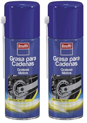 Krafft - Lubricante grasa spray para motos 520ml (Paquete de 2)
