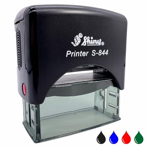 Personalisierter Stempel mit Wunschtext - selbstfärbender Stempel als Namensstempel, Adressstempel, Firmenstempel zu verwenden - Gehäusefarbe Schwarz oder Weiß (10x26mm, Weiß)