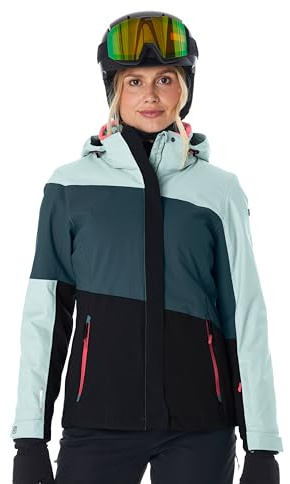 killtec Damen Skijacke/Funktionsjacke mit abzippbarer Kapuze und Schneefang KSW 67 WMN SKI JCKT, hellpetrol, 48, 41961-000
