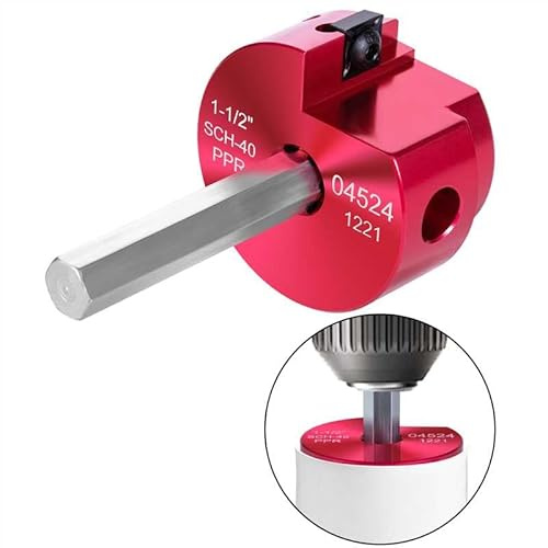 PVC Pipe Reamer Tool, PVC Fitting Saver with1-½-Inch Head Aluminum 3/8-Inch Hex Shaft & Plumbing Tool Head Aluminum, PVC Socket Saver for ABS Water Lines