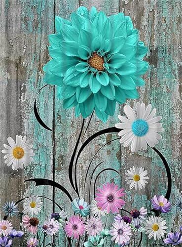 Sevtidy 5D DIY Diamond Painting Bilder Erwachsene Kits Grüne Chrysantheme Diamant Art Painting Kunsthandwerk Stickerei Diamant Painting Set für Home Decor Geschenk Diamant Malere 40x50cm