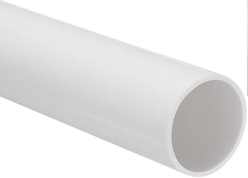 Unifizz Tubo de PVC de 36 mm de diámetro interior de 40 mm de diámetro exterior de 200 mm de longitud, tubo rígido de plástico redondo de alto impacto para manguito de cable de drenaje (blanco)