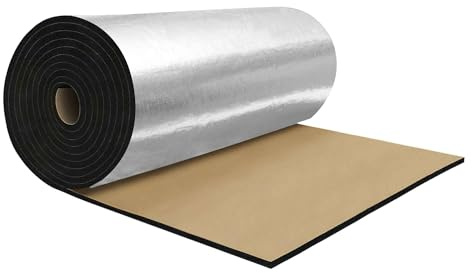 A ABSOPRO Tappetino Insonorizzante Acustico per Auto in Vetroresina con Adesivo Termico per Cappuccio Barca Motore Argento Schiuma a Celle Chiuse 1pcs 150cmx50cmx15mm