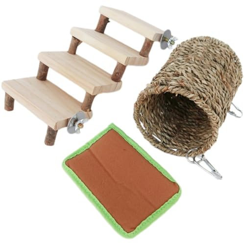 Vobumix Hölzernes Hamsterversteck, Hamsterhaus, Hamster-kletterkäfig, Zubehör, Haustierhöhle, Wohnhaus Für Hamster, Kleine Haustiere