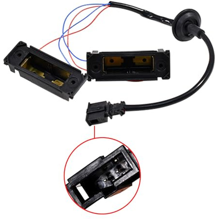 CANJPTON Rear License Lamp Cabel Housing for Car Number Plate Lights 7H0827740 Compatible with Volkswagen Transporter T5 T6 and Caddy MK2 MK3 2004-2015 VW Replacement