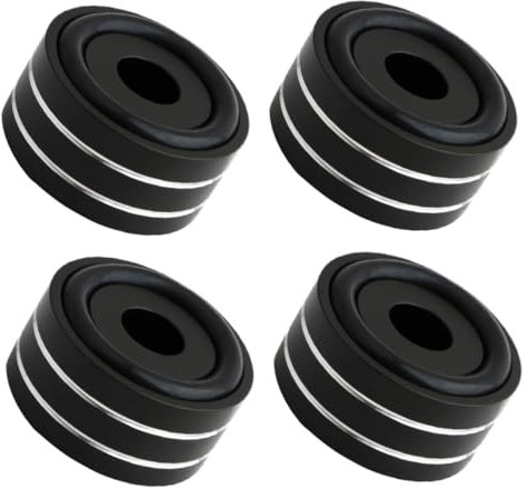 LOORGVEL Piedini Antivibrazione Per Altoparlanti 4 Pezzi in Alluminio Nero Cuscini Antivibranti Per Amplificatori Audio Home Theater Ad Assorbimento Urti e Isolamento Acustico