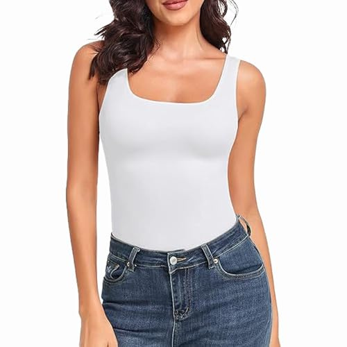Compression Shirt Shaping Tummy Control Sleeveless Tank Tops for Women UK Shapewear Vest White