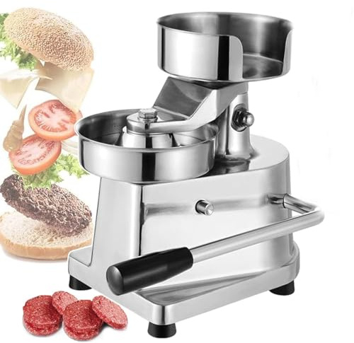 Pressa per Hamburger, pressa per Biscotti Manuale, pressa per Hamburger in Acciaio Inox, Macchina per formare Hamburger Commerciali per Snack Bar, ristoranti (13 cm)