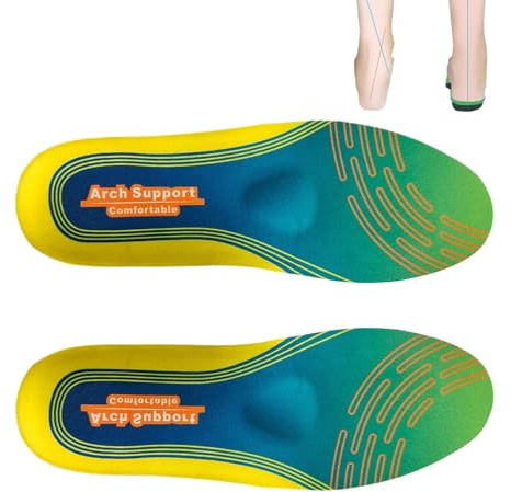 Semelles intérieures haute voûte plantaire – Inserts de chaussures pour homme et femme – Absorption des chocs sur toute la longueur – Réducteur de fatigue des pieds pour la marche, la randonnée, le