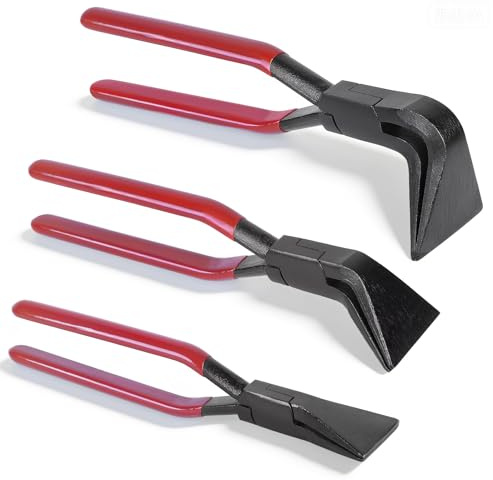 EFUTURETIME 3 pièces Pinces Pliantes la Tôle 0° 45° 90° Pince à Plier Largeur de Mâchoire 60 mm, Outil de Cintrage pour Tôliers et Couvreurs (Rouge)