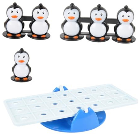 PartyKindom Plastic Balance Penguins Seesaw for Interactive Game with Puzzle Challenges Develops Balance Control and Leverage Principle for Brain Exercise and Creativity