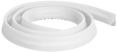 IWOWHERO Selbstklebende Flexible Duschwassersperre Zuschneidbar Weicher Silikon Dichtungsstreifen Hoher Spritzschutz für Badewanne und Begehbare Dusche Einfache Montage und Reinigung