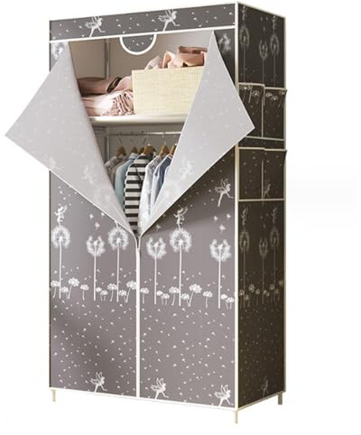 YTBHSHXZ Kleiderschrank, Regale mit Kleiderstange, Segeltuchgarderobe, Faltbarer, Braun-70X45X160Cm/Grau/70 * 45 160Cm