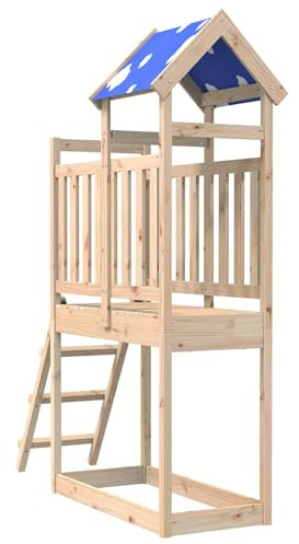 vidaXL Torre da gioco marrone in legno di pino massiccio, un approccio fresco, moderno, durevole, rivoluzionando l'industria, fatto per durare e resistere a qualsiasi clima, design affidabile