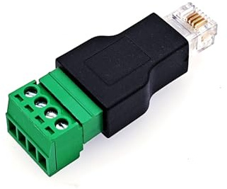 JZK Adaptador de Conector RJ11 Macho a Terminal de Tornillo de 4 Pines Conector RJ11 6P4C a Bloque de terminales de 4 Pines para línea telefónico y Cable módem