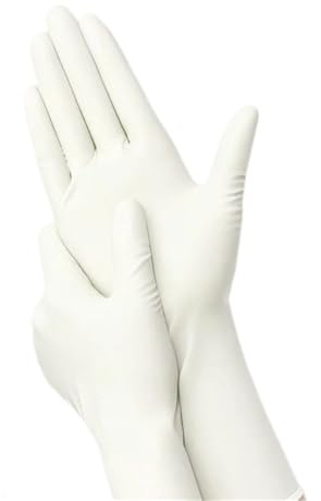 JWFBDB Guanti extra lunghi in nitrile bianco, senza polvere, lattice, impermeabili, resistenti ed estensibili for la pulizia della cucina e i lavori di bellezza(50 PCS)