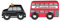 Tidlo Mini London Style Red Bus and Black Cab - Vehicle Set