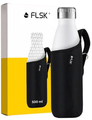 FLSK Neoprentasche – Schutzhülle für FLSK Trinkflasche – aus hochwertigem Neopren – schützt vor Kratzern & Stößen – mit praktischem Tragegriff (500 ml)