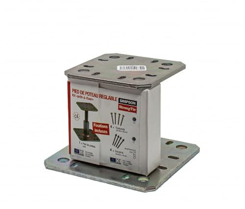SIMPSON - Kit pied de poteau PPRC4 goujons 4 tirefonds - KIT FIX PPRC