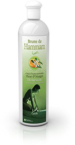 Camylle - Brume de Hammam Fleur d'Oranger - Fragrances à base d'Huiles Essentielles pour Hammams, Bains de Vapeur ou Douches Hammam - Déstressant aux arômes suaves et captivants - 500ml