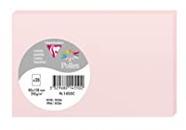 Clairefontaine 1455C - Paquet de 25 Cartes Simples - Format 8,2x12,8cm - 210g/m² - Coloris Rose - Cartons d'Invitation Evènements et Correspondance - Gamme Pollen - Papier Premium Lisse