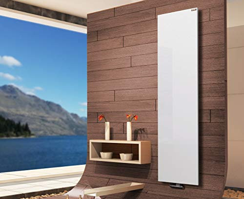 BADHEIZKÖRPER Design Mirror Steel 3 180x47cm 1118 W weiß SZAGATO Handtuchwärmer Handtuchtrockner Handtuchhalter Paneelheizkörper vertikal Mittelanschluß Flachheizkörper Mittelanschluss