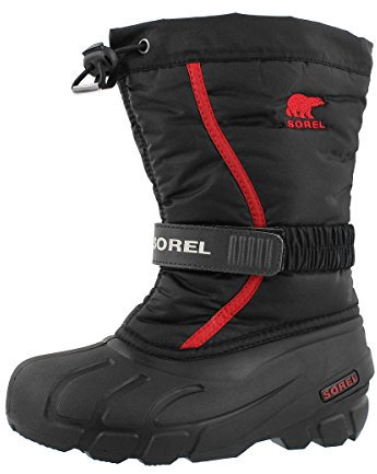 Sorel Flurry Botas de Invierno, Unisex Niños, Negro (Black x Bright Red F18), 27 EU