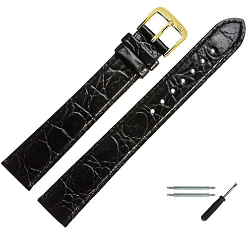 MARBURGER Uhrenarmband 24mm Leder Kroko Prägung XL - Werkzeug Montage Set 68124