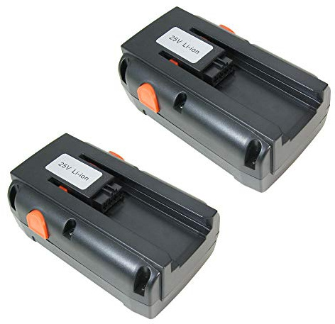 2X Hochleistungs Li-Ion Akku 25V / 4000mAh kompatibel mit Gardena 04025-20, 8838, 4025-20, Spindelmäher 380LI 380C 380EC