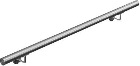 Handlauf Treppengeländer aus Edelstahl Geländer Wandhandlauf Brüstung V2Aox | 120 cm, Durchmesser: 4,2 cm, Rostfrei & Wasserfest, Inklusive Montagematerial, Halter