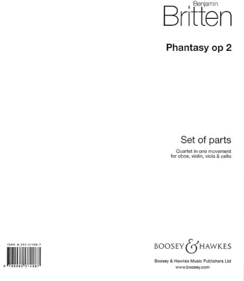 Phantasy: Quartet in one Movement. op. 2. Oboe, Violin, Viola and Violoncello. Jeu de parties.