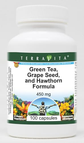 High Blood Pressure Support - Green Tea, Grape Seed and Hawthorn - 450 mg (100 Capsules, ZIN: 517080)