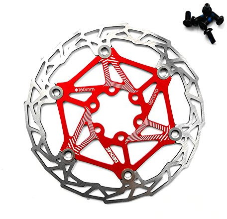 Edelstahl Floating Fahrrad Bremse, 160 mm Bremsscheibe Mountainbike-Teil mit Schreiben, rot