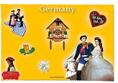 Fridolin Brillenputztuch Germany-gelb, Stoff, bunt, 18x12.5x1 cm
