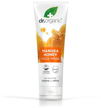 Dr. Organic Manuka Honig Gesichtsmaske, Nährend, Trockene Haut, Herren, Damen, natürlich, vegetarisch, tierversuchsfrei, paraben- und SLS-frei, recycelt & recycelbar, biologisch, 125ml