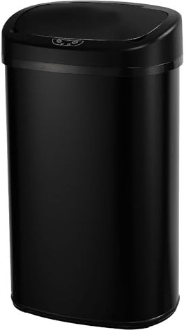 Majestic Pattumiera automatica da cucina, 68 l, grande capacità, in acciaio inox, con reggiatura, nero opaco