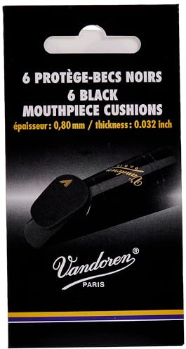 Vandoren - Bissgummis für Saxophon/Klarinette - 6er Pack - schwarz - 0,8 mm