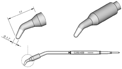 Jbc C250409 - Punta de soldar (aluminio, 2 A, redonda)