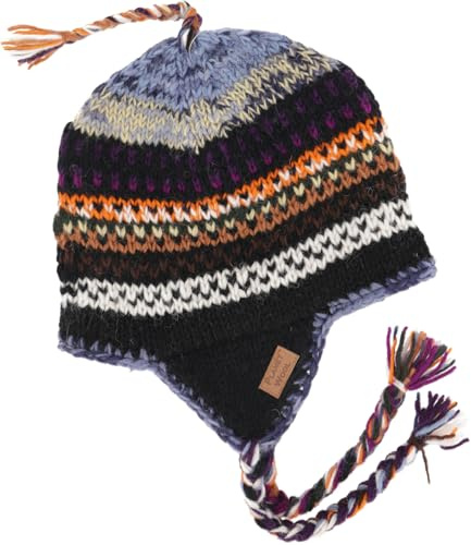 GURU SHOP Wollmütze mit Ohrenklappen, Norwegermütze - Bunt, Herren/Damen, Wolle