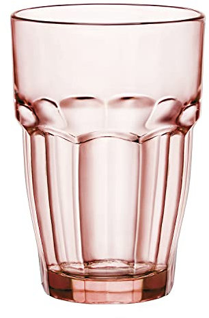 Bormioli Rocco 5183505 Rockbar Verres à Long Drink en Verre, 37 cl, Rose
