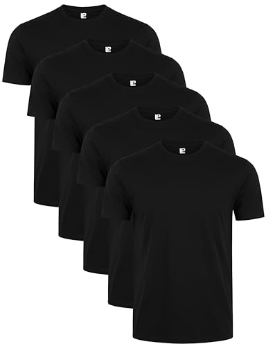 Lower East T-shirt med rund hals, Herr, Svart (5-pack), L
