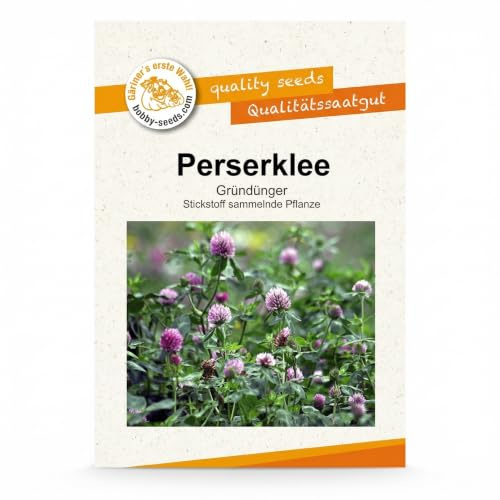 Gärtner's erste Wahl! Bobby-Seeds Perserklee 50 g für ca. 15 m², Saatgut ohne Gentechnik, Bodenkur Gründüngung einjährig und abfrierend, Stickstoffbinder zur Bodenlockerung