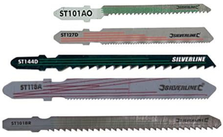 Silverline 234060 Stichsägeblätter, 10-tlg. Satz 10-tlg., für Holz u. Metall