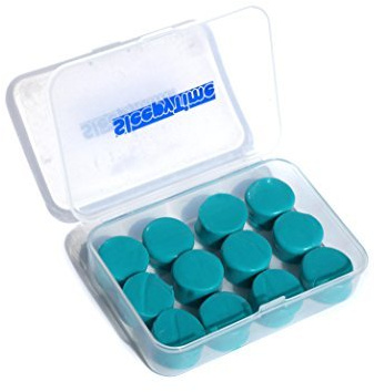 Silicone Putty Moulded Ear Plugs by Sleepytime,Blue Soft Sticky Plugs Which Mould Into Your Ear for Effective Noise Reduction in Plastic Case (12, Blue)