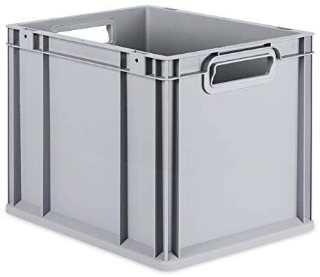 aidB Eurobox NextGen Grip, 400x300x320 mm, Griffe offen, robuste Plastikbox aus Kunststoff mit ergonomischen Griffen, stapelbare Kunststoffkiste, ideal für die Industrie, 1St.