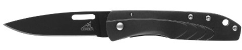 Gerber Gear STL Folding Pocket Knife for Hunting and Outdoors, 2.5 Drop Point and Plain Edge Blade, Black