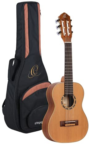Ortega Guitars 1/4 Konzert Gitarre – Family Series – Inklusive Gig Bag – Zeder, Mahagoni, Natur (R122-1/4)